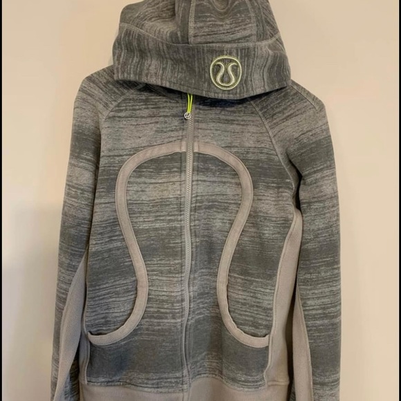 Lululemon Scuba Hoodie II Righteous Stripe Heather Gray Size 10 ; Like New - Picture 1 of 8